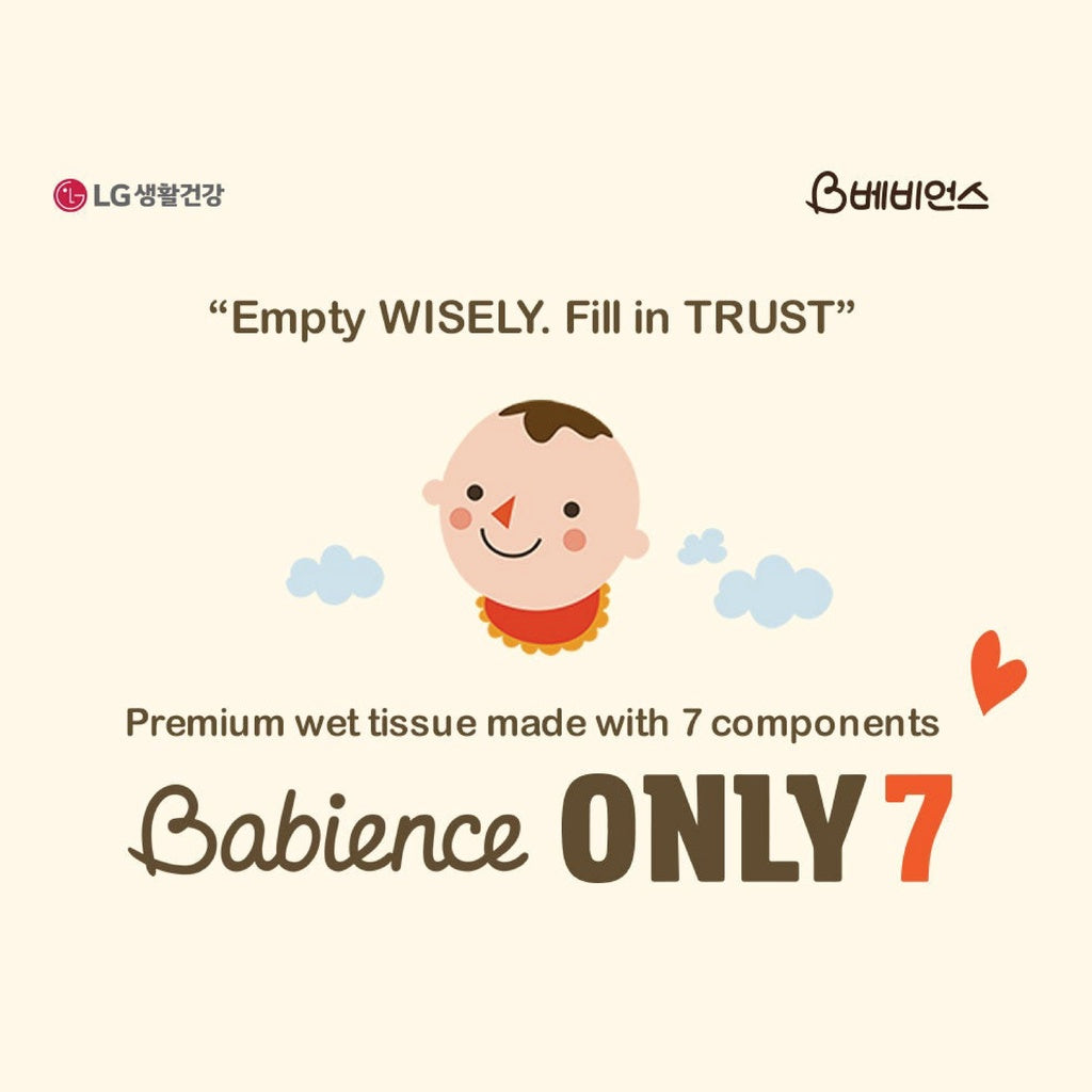 Smartkiz Babience Only 7 Premium Wet Tissue Wipes | Made in Korea