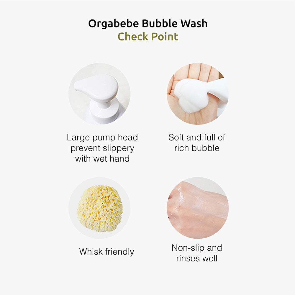 Smartkiz Orgabebe Bubble Wash and Shampoo 500ml / Kids Bath Wash