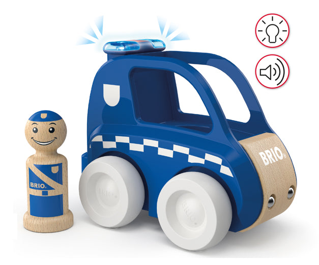 BRIO Police Car Light & Sound Police Car Vehicles Toys - 30377