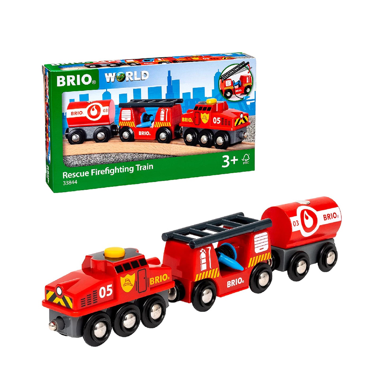 BRIO Rescue Firefighting Train Vehicles Toys - 33844