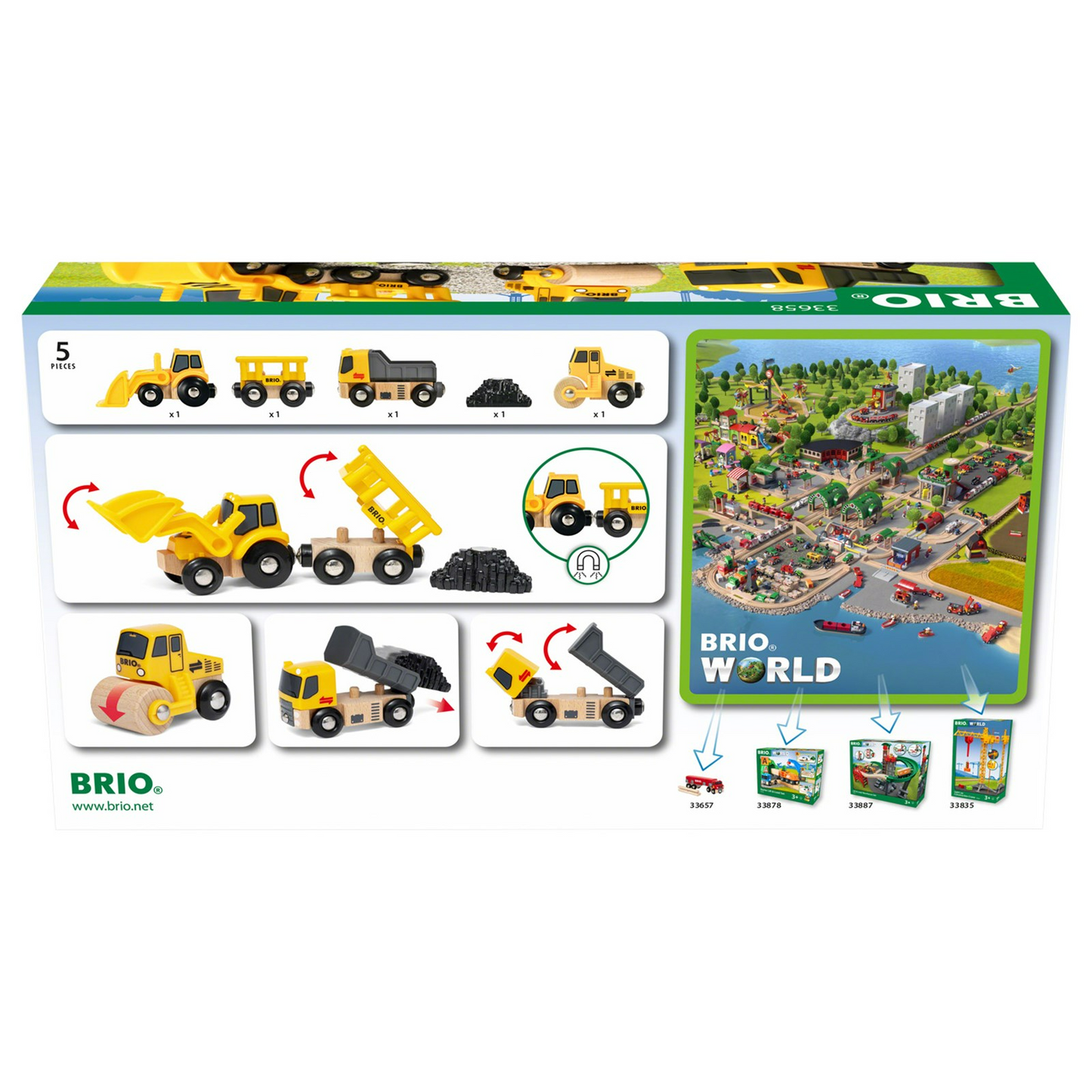 Construction Trains, Engines, Wagons, Carriages, and Vehicles SET Kids Premium Toys