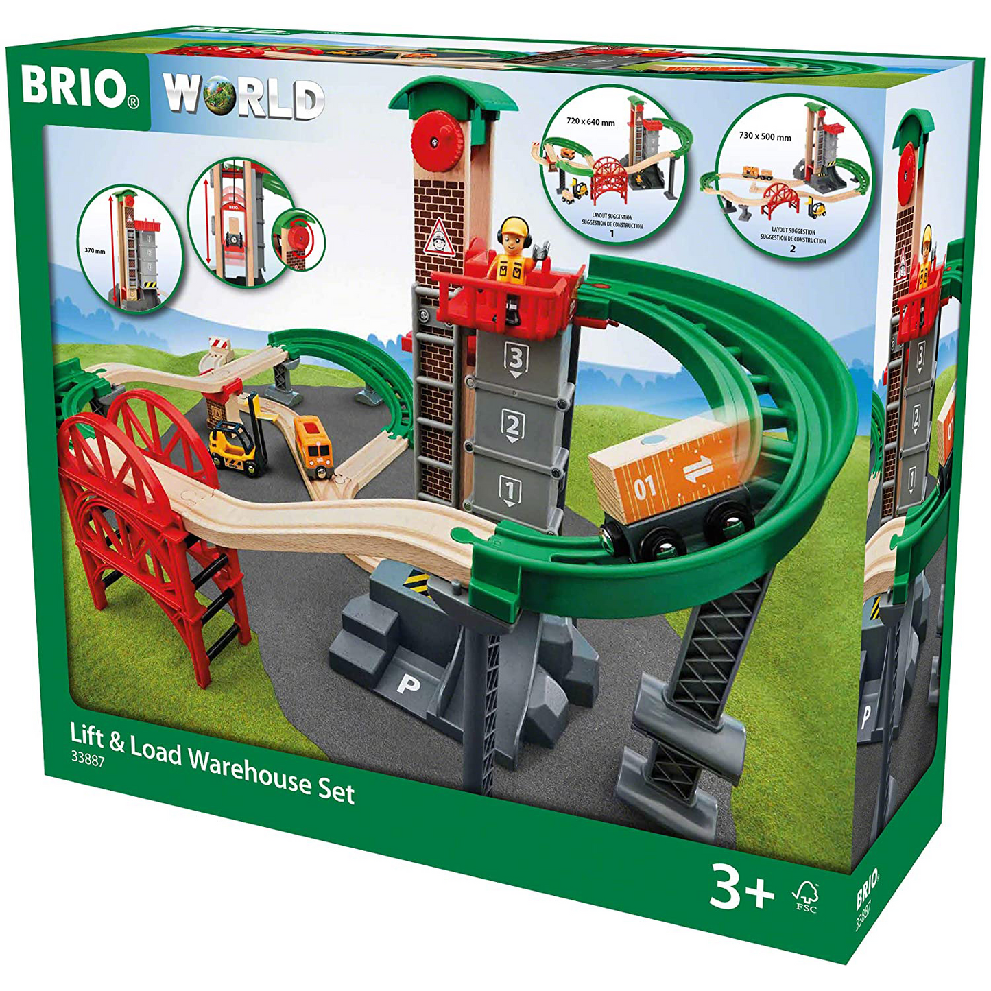 BRIO Lift & Load Warehouse Set Builder Toys - 33887