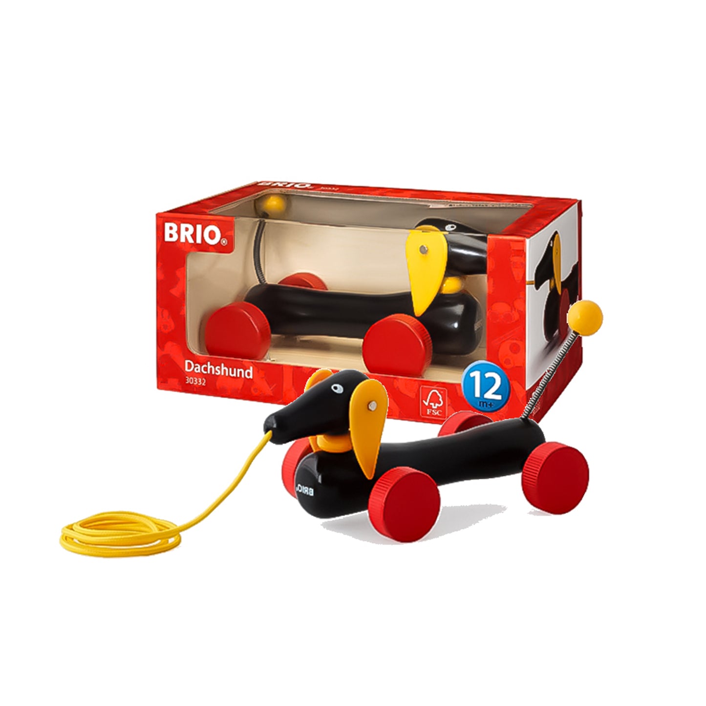 BRIO Dachshund Pull Dog Wooden Toys  - 30332