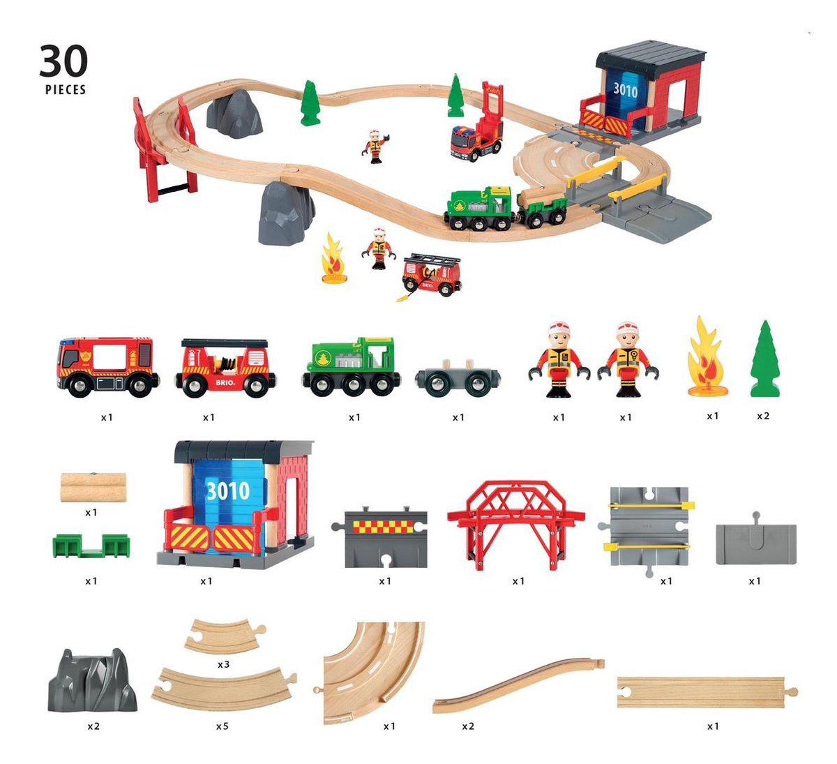 Brio Toy Premium Rescue Set / Firefighter Toys Set / Kids Toys / Toy Vehicles - 33817