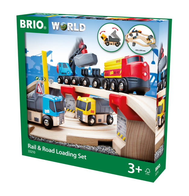 BRIO Rail & Road Quarry Set Toy / Road Loading & Railway Set Toy - 33210