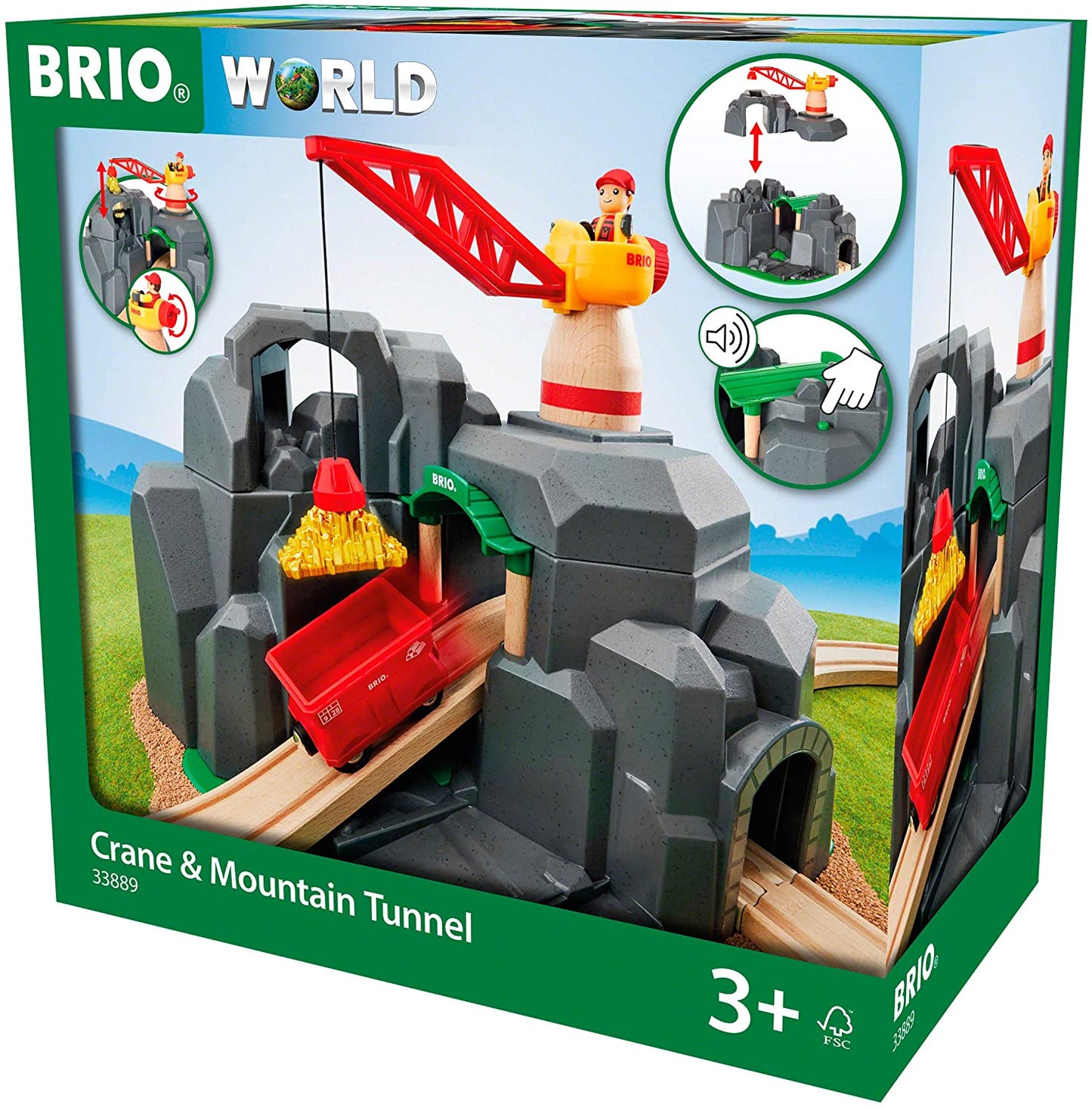 BRIO Crane and Mountain Tunnel - 33889 / Premium High Quality Toddler Toys