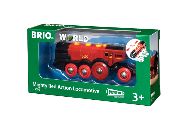 BRIO Mighty Red Action Locomotive Kids Train Vehicles Toys - 33592