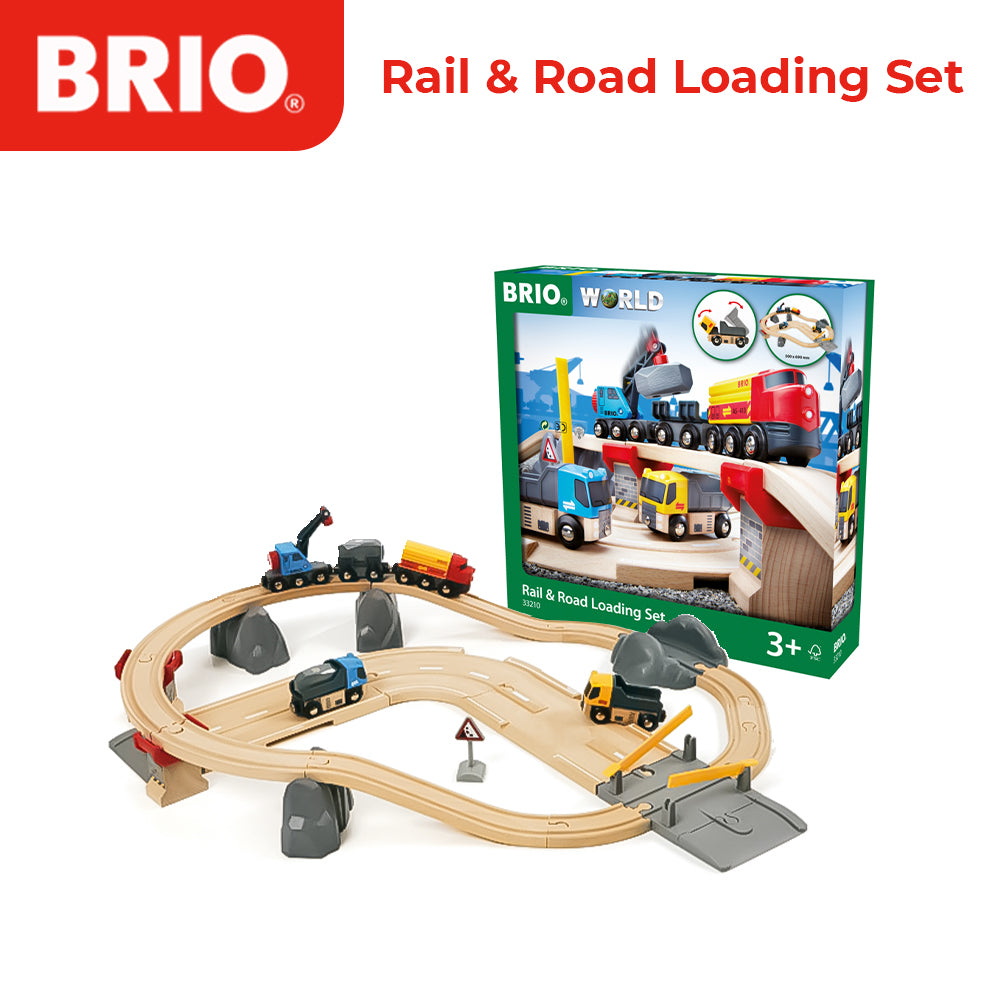 BRIO Rail & Road Quarry Set Toy / Road Loading & Railway Set Toy - 33210