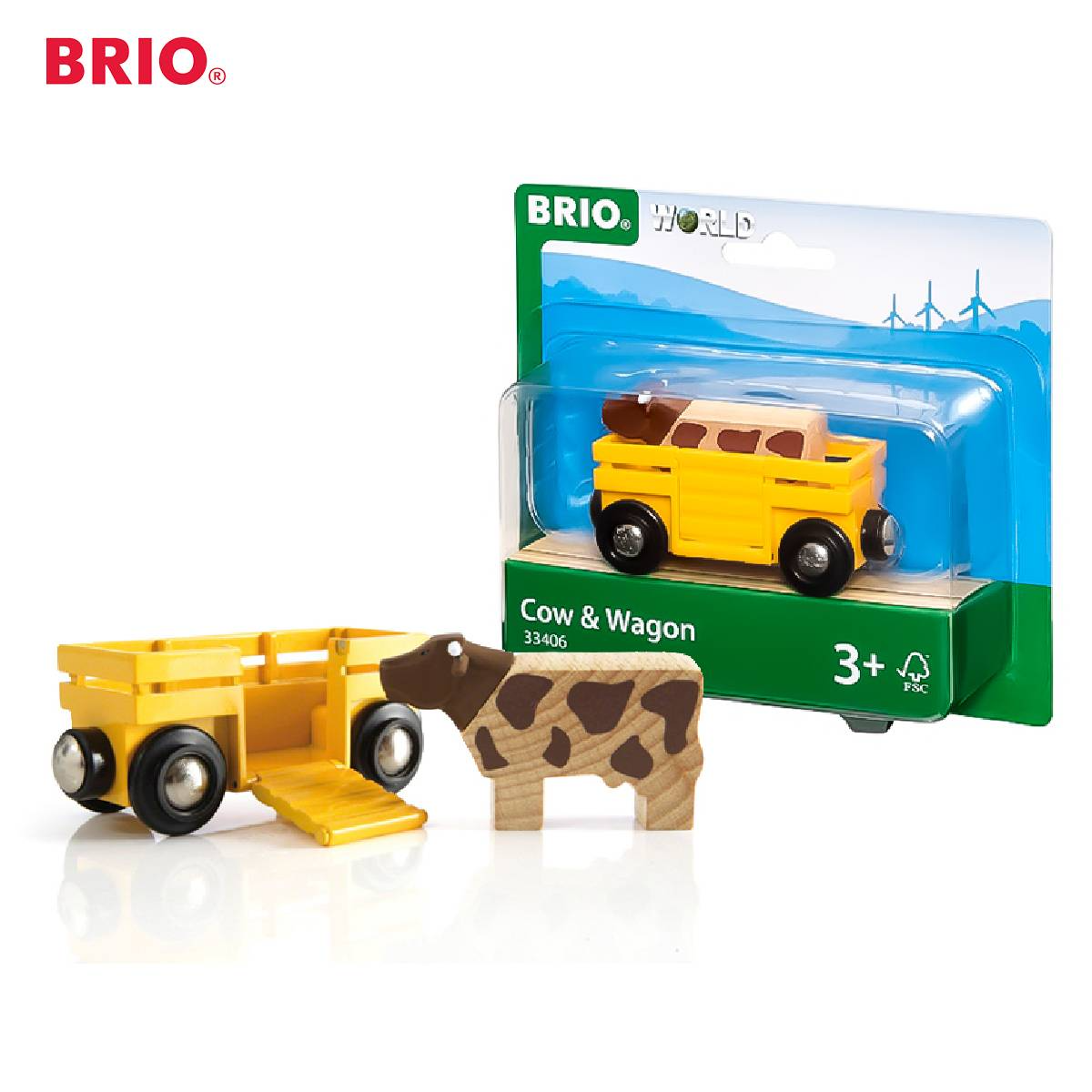 BRIO Cow and Wagon 33406