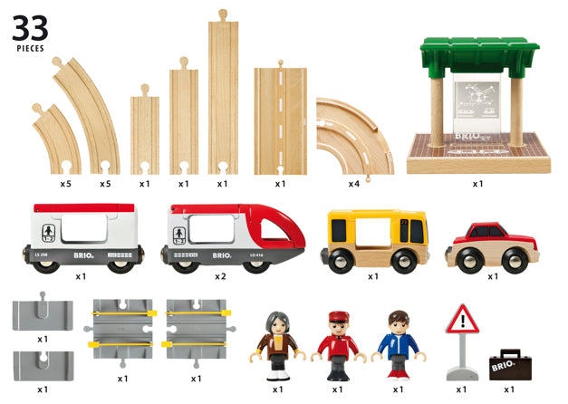 BRIO Road Travel & Railway Set Train Toy - 33209