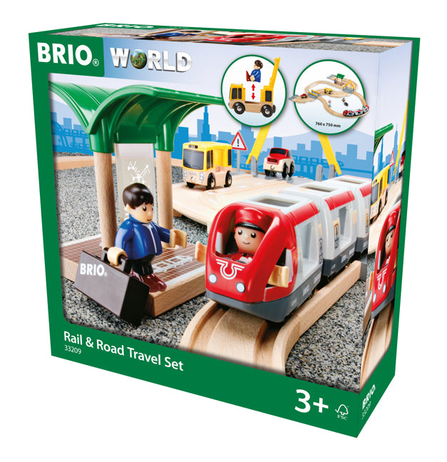 BRIO Road Travel & Railway Set Train Toy - 33209