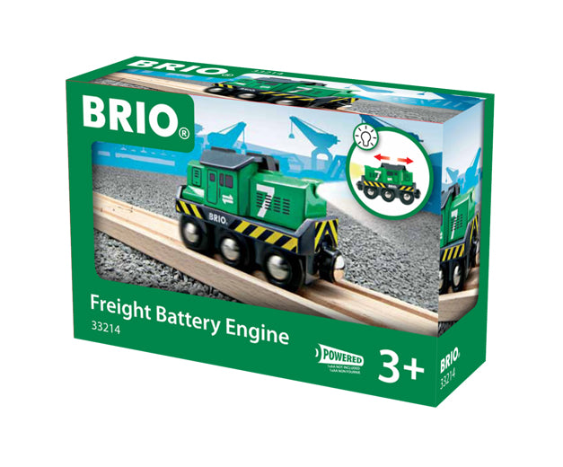 BRIO Freight Battery Toy Engine Freighter Train Toy - 33214