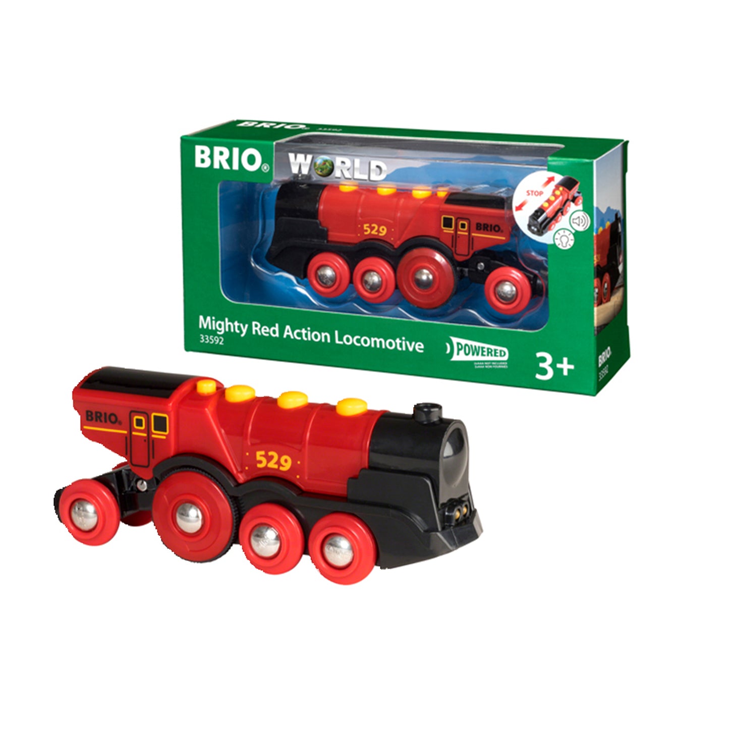 BRIO Mighty Red Action Locomotive Kids Train Vehicles Toys - 33592