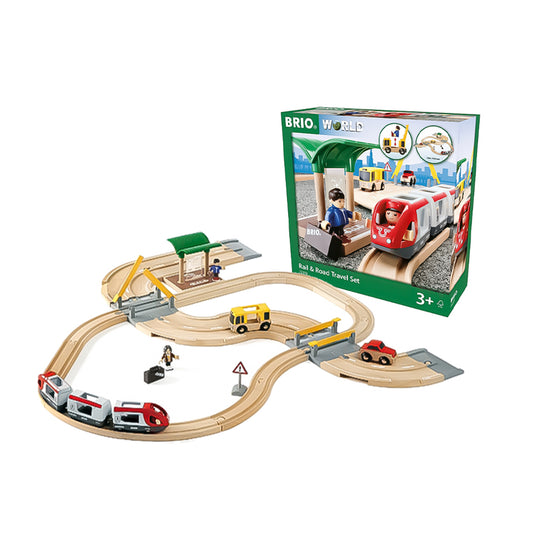 BRIO Road Travel & Railway Set Train Toy - 33209