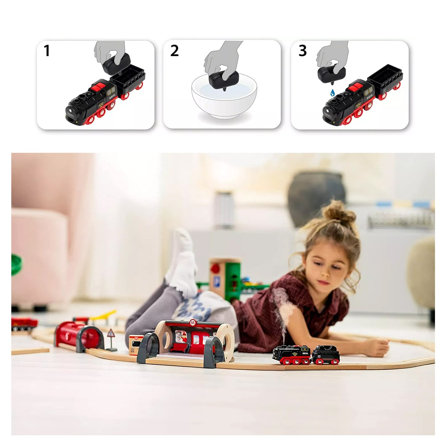 BRIO Battery Operated Steaming Train Vehicles